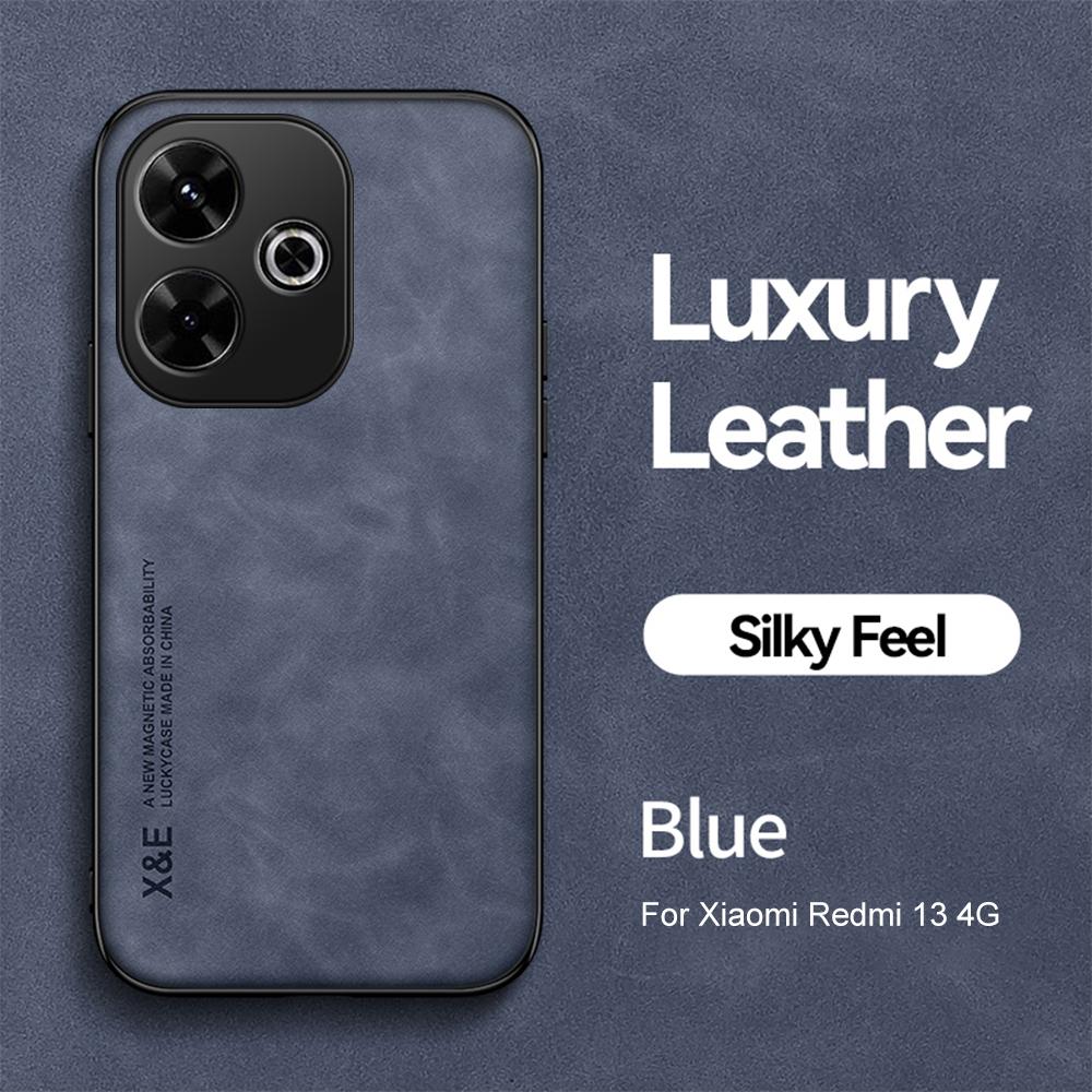 

Роскошный магнитный кожаный чехол для Xiaomi Redmi 13 Redmi13 4G противоударный мягкий задний чехол для PocoM6 Little Poko Poco M6 M 6 4G 2024 Business Cover For Poco M6 4G