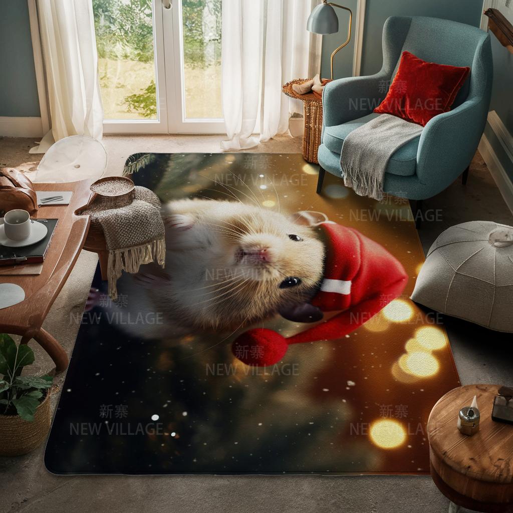 House Entrance Carpet Home Door Mat Living Room Bath Foot Bathroom Non-slip Water Absorption Rugs Bath Merry Christmas Winter