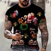 Fashion Mens Womens Christmas 3D Santa Claus Short Sleeve T-shirt Snowflake Xmas Party Tops Tees Men Clothing Men Women Tops New