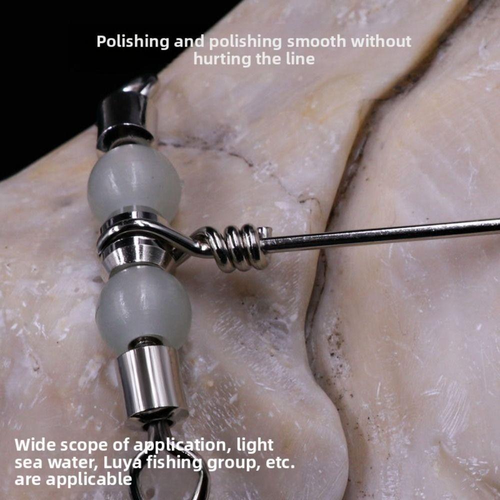 5pcs Luminous Beads Fishing Swivels Barrel Design Lure Fishing Barrel Swivel Lure Fishing