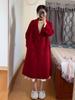 2025 Autumn/Winter Women's Wool Loose Double-Breasted Black Mid-Length Coat, Korean Style.