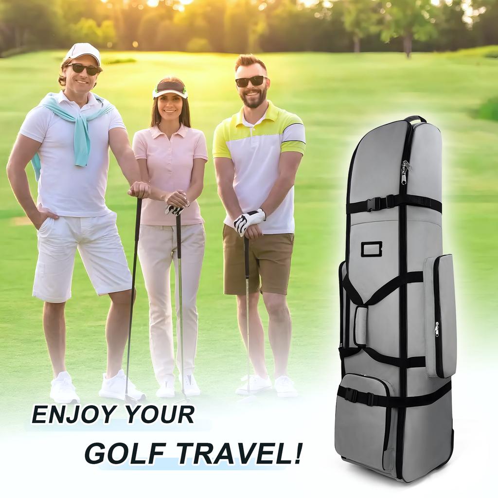 Golf Travel Bag 900D Polyester Oxford Wear-ResistantExcellent Zipper with WheelsGolf Travel Cover