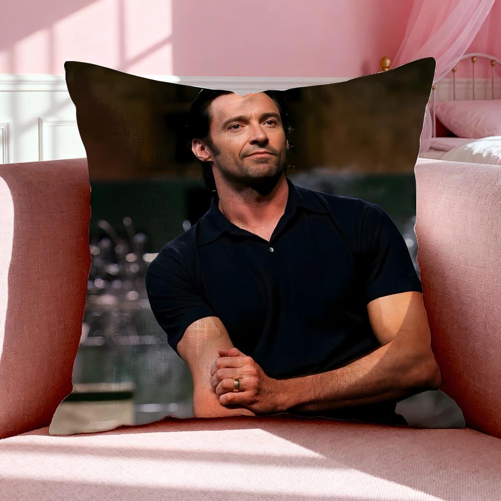 Celebrity H-Hugh Jackman Cushion Cover Breathable Linen Pillowcase Summer Odorless Eco-Friendly Invisible Zipper Washable
