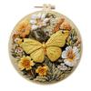 1-Piece Butterfly and Flower Embroidery DIY Fabric Craft Kit (Includes Tools)