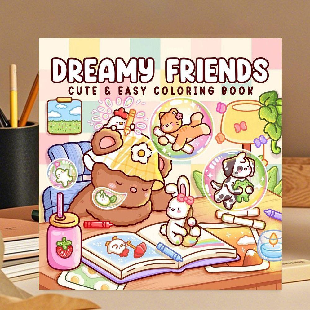 Educational Coloring Book Cartoon Doodles Book Cute Paperback  for Adults And Teens