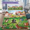 Cartoon Mole Print Pattern Bedding,Quilt Set Quilt Cover Pillowcase Home Birthday Gift (1*duvet Cover+2*pillowcase,without core)ZSJT0917258