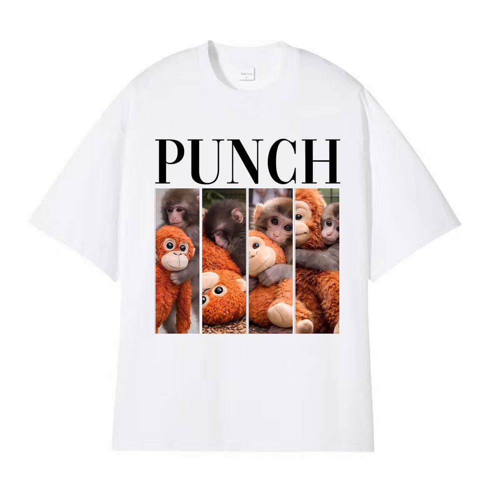 Stay Strong Punch The Monkey Printed T Shirts Unisex Women Oversized Fashion Style Tshirt 100 Cotton Short Sleeve Casual Tshirts