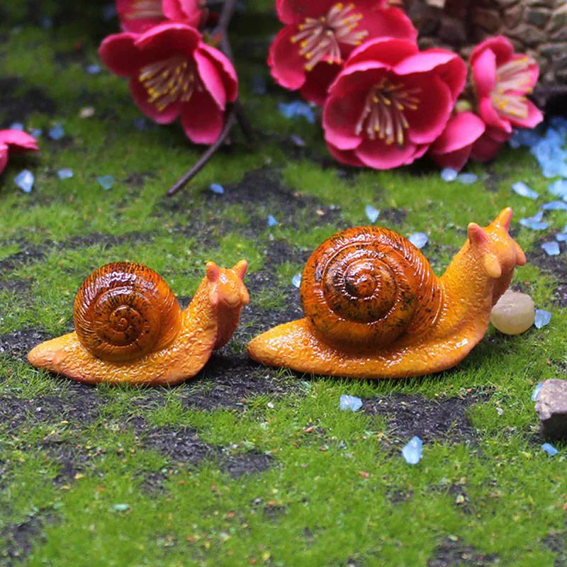 Mikro-Landschaftssimulation Kleine Schnecke Gartendekoration Schneckenornament Schneckenmodell Kunstharzhandwerk Miniaturfigur Heimdeko