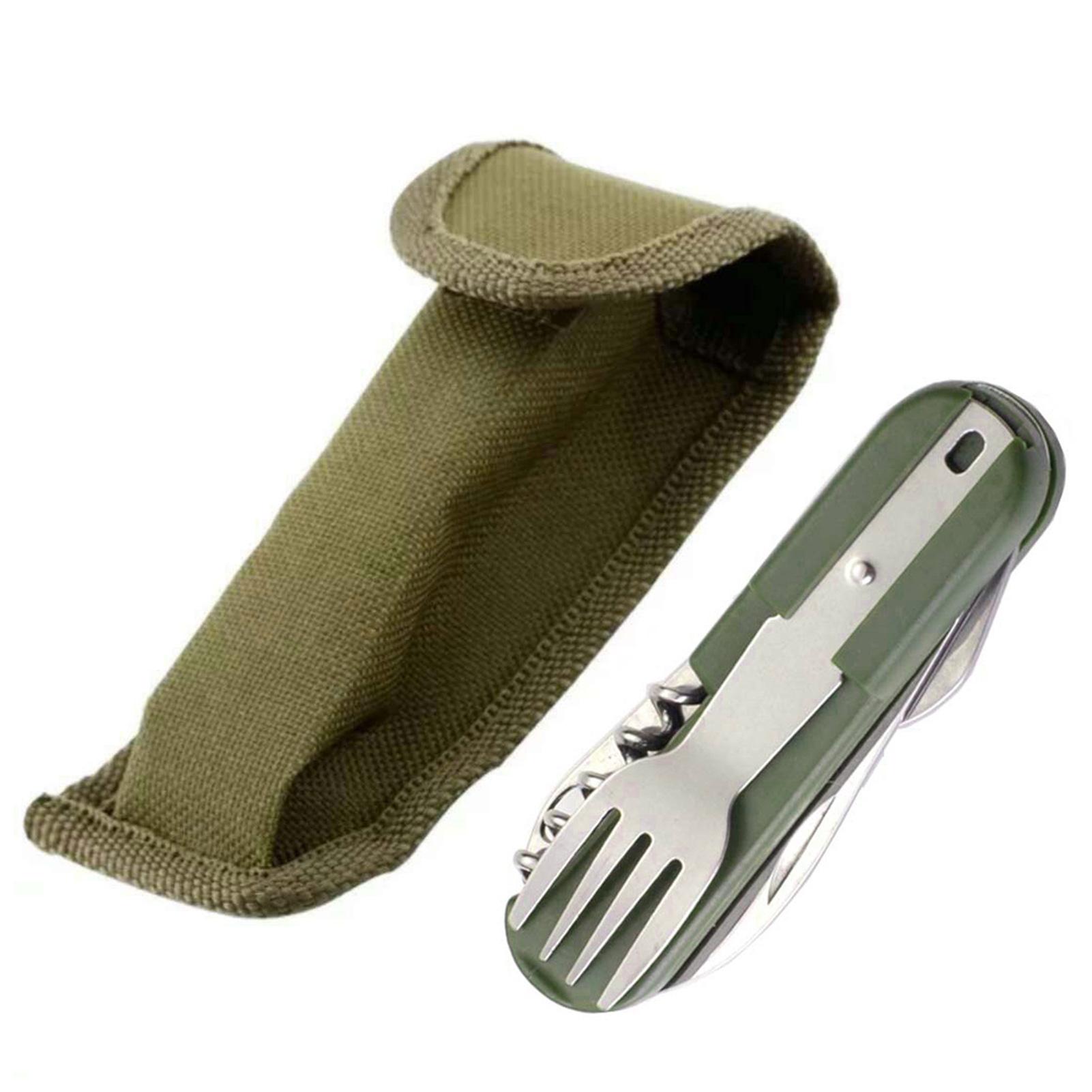 

Набір туристичного посуду Набір столових приборів Багатофункціональний Нержавіюча сталь Складаний Знімний Набір туристичного посуду Набір туристичного посуду Набір столових приборів