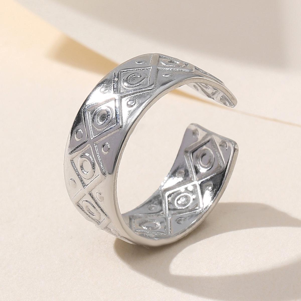 Middle Eastern Geometric Vintage Open Stainless Steel Ring - Women s Accessory