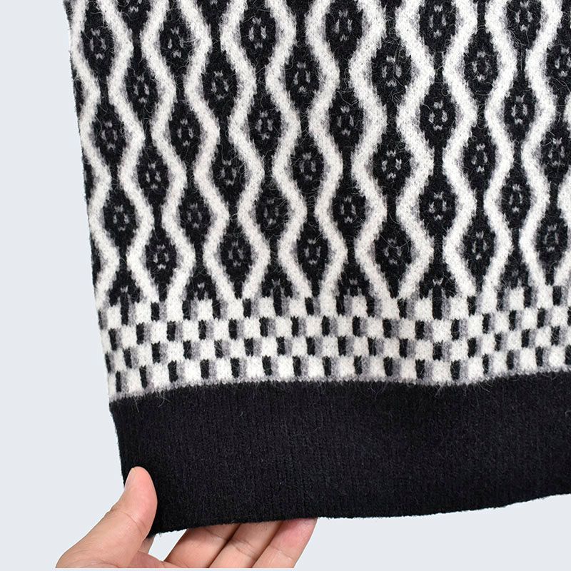 Thick Round Neck Sleeveless Short Color Matching Thermal Knitting Sweaters Women's Clothing Vest Jacket Inner Wear Bandage Dress Preppy Style