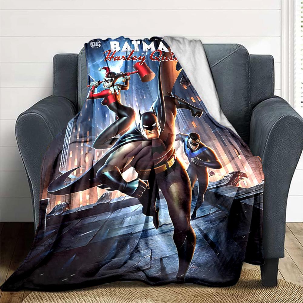 Batman Vs Harley Quinn Flannel Blanket Super Soft Warm Cozy Blanket For Sofa Bed Office Travel Allseason Home Decor Gift