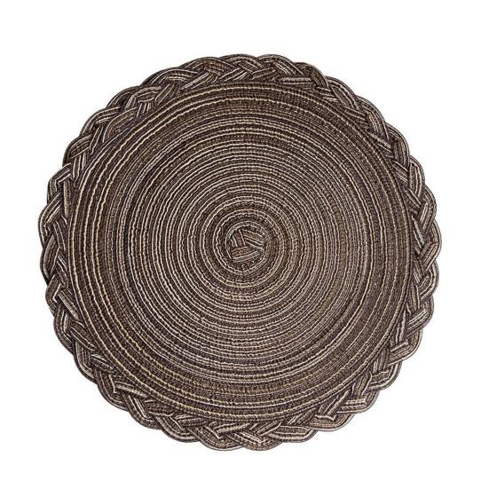 12-inch Ronde Placemats, Geweven Gevlochten Polyester Placemats, Wasbare Hittebestendige Ronde Eettafelmatten voor Keuken