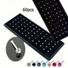 60 Pieces/set Fashion Synthetic Zircon Nose Ring Stainless Steel Body Accessories Nose Nails Perforated Suitable for Men and Women Simple Jewelry