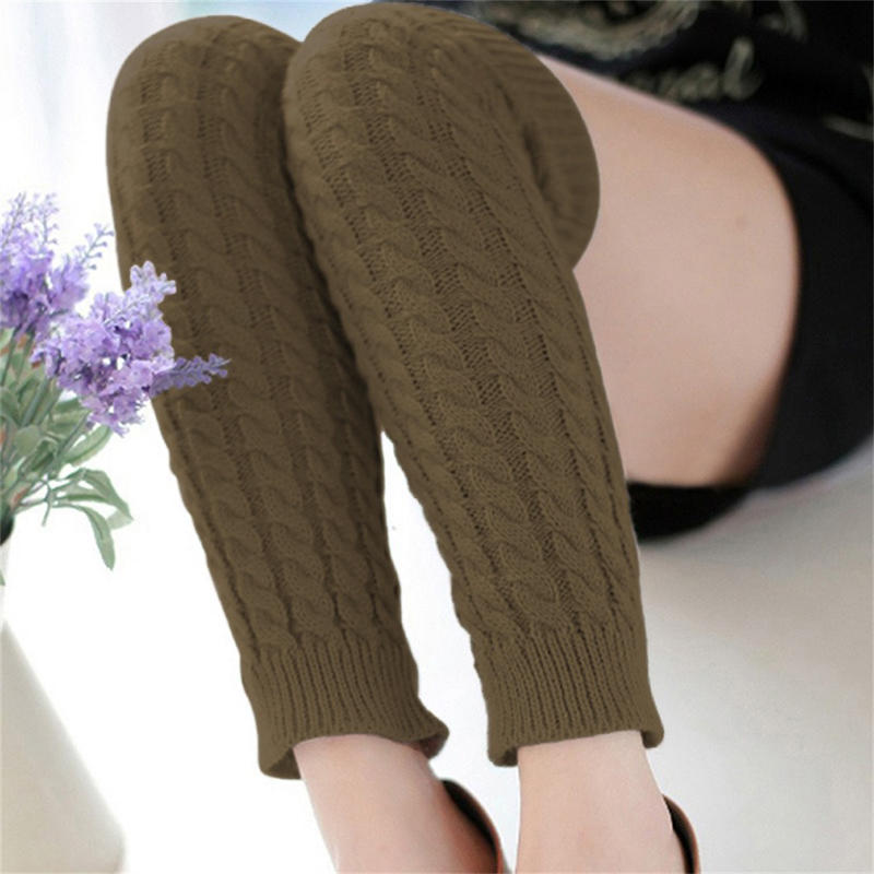 Tricot Hiver Thermique Chaud Chauffe-jambes Chaussettes Longues Manchette de Botte Topper pour Femmes Dame Filles Meilleur Cadeau de Noël
