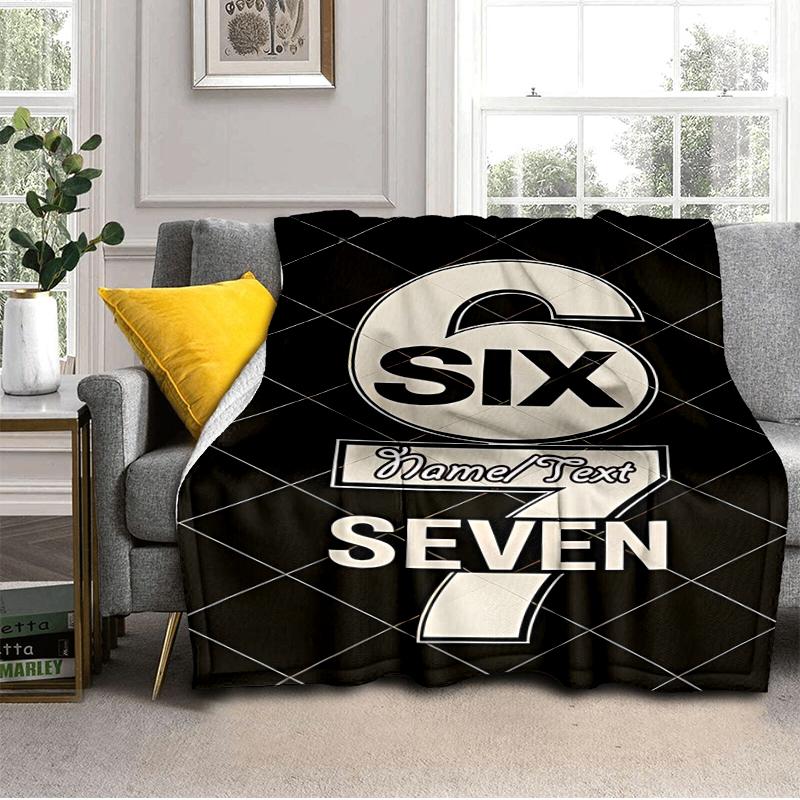 1PC Custom Name "Six Seven Emblem Design" Flannel Blanket Versatile,all-season Throw Suitable for the Living Room,bedroom,camping,travel,and Gift