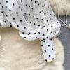 Französischer Retro Socialite Stil High-End Polka Dot Hemd für Damen im Herbst mit Puffärmeln und Schleifendesign, Temperamentvolles Oberteil