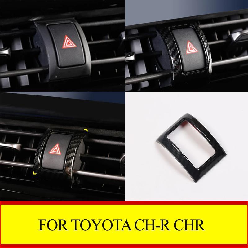 ADF3 Double Flash Light Emergency Light Button Frame Decoration Cover Trim For Toyota CH-R CHR 2016-2023 Accessories