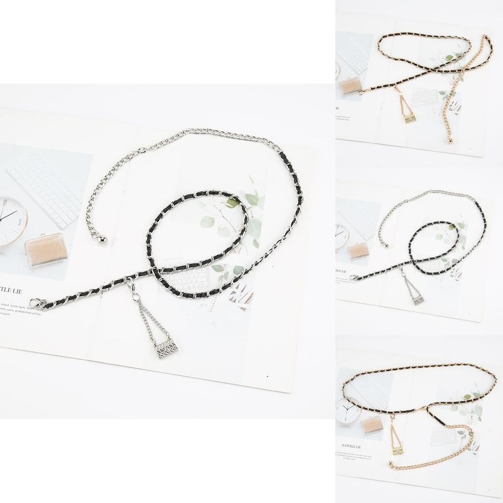 Gold And Silver Metal Waist Chain Women Small Bag Pendant Body Chain Trendy Fashion Gift