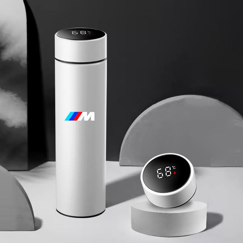Car Smart Display Thermos Jug Stainless Steel Insulation Cup For BMW M Emblem M3 M5 E46 E36 E34 F10 E90 F30 E60 interior sticker