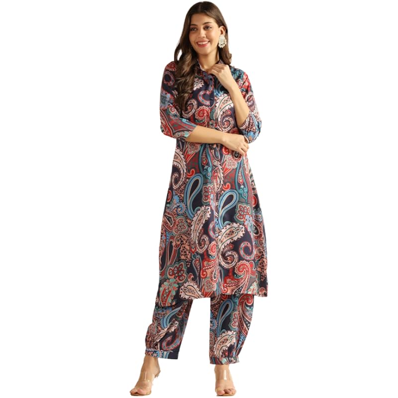 Leriya Fashion Ethnic Co Ord Set | Casual Wear Pant Top Set | Fancy Co-Ord Set | Full Pair Set | Women Kurta Sets Kurtis