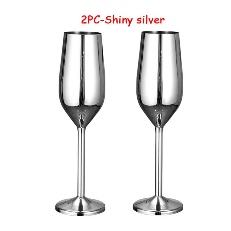 2Pcs Wine Party Champagne Coupes Cocktail Glass Champagne Flutes Wine Cup Goblet Plating Beer Rose Gold Glass Whiskey Cups