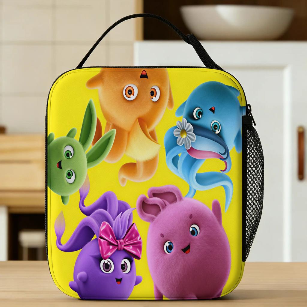 Anime Sunny Bunnies Lunch Bag For Women Lunch Box Leisure Picnic Cooler Bag Portable Insulated Oxford Thermal Tote Handbags