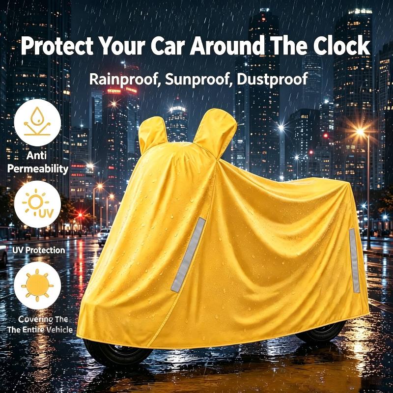 Motorcycle Cover For Sun Rain And Dust Protection With Mirror Covers Thick Fabric Provides Year-Round Protection