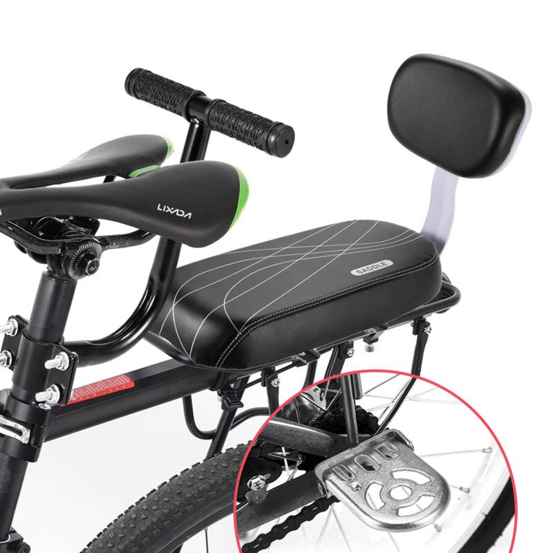 Bicycle PU Bike Seat Back Leather Soft Cushion Rear Rack Seat Water Resistant Children Seat With Back Rest Bicycle Accessories