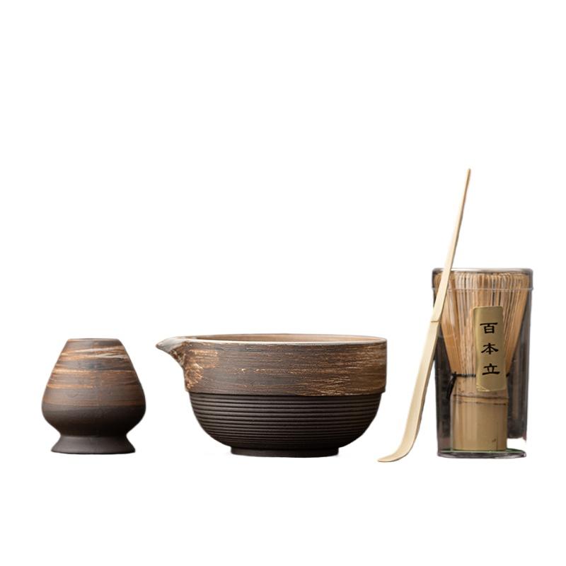 Japanese-style Coarse Pottery Tea Dispenser Ceramic Tea Bowl Matcha Bowl Matcha Spoon Baibenli Kung Fu Tea Ceremony Accessories