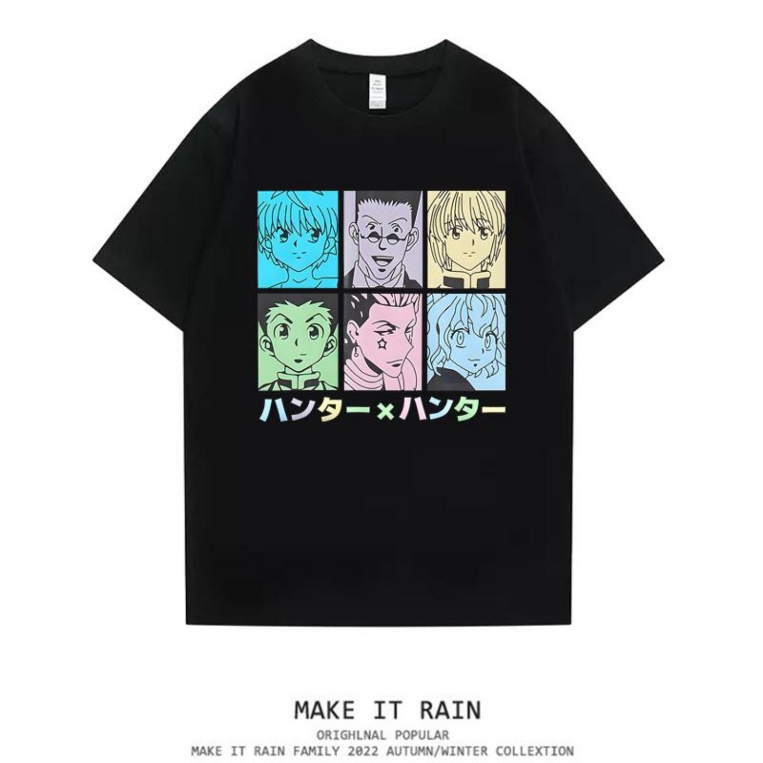 

Japanese Anime Full-time Hunter Couple Short-sleeved Men s and Women s Summer HunterxHunter Cotton Printed T-shirt XXXXXL