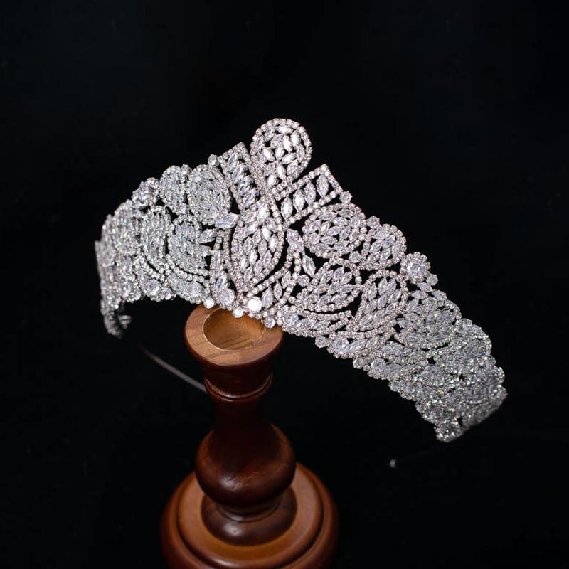 High Quality Zirconia Crown for Wedding Rhinestone Hair Accessories Women Jewelry Bridal  Cubic Zircon Tiaras