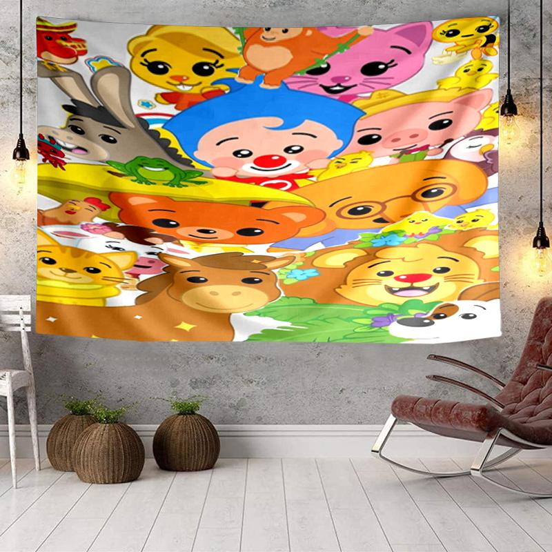 Happy Plim Friends Tapestry, Unique Design Tapestry, Wall Decor for Bedroom,Livingroom, Playroom,Heartwarming Fan Holiday Gifts