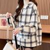 Navava Loose Fit Check Pocket Long Sleeve Hoodie Nt1989