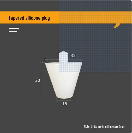 Tappo Conico in Gomma Siliconica ad Alta Temperatura per Applicazioni di Sigillatura, Galvanica, Sabbiatura e Impermeabilizzazione.