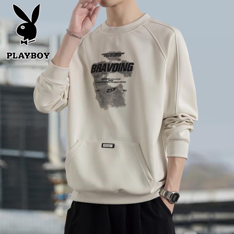 PLAYBOY Men's Spring/Autumn Loose Fit Crew Neck Sweatshirt