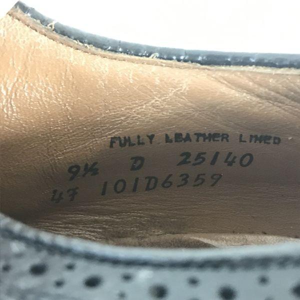 USED/70s-80s IBILEY’S CAT'S PAW Heel Pebbled Leather Long Wingtip 9.5D 27-27.5cm Black