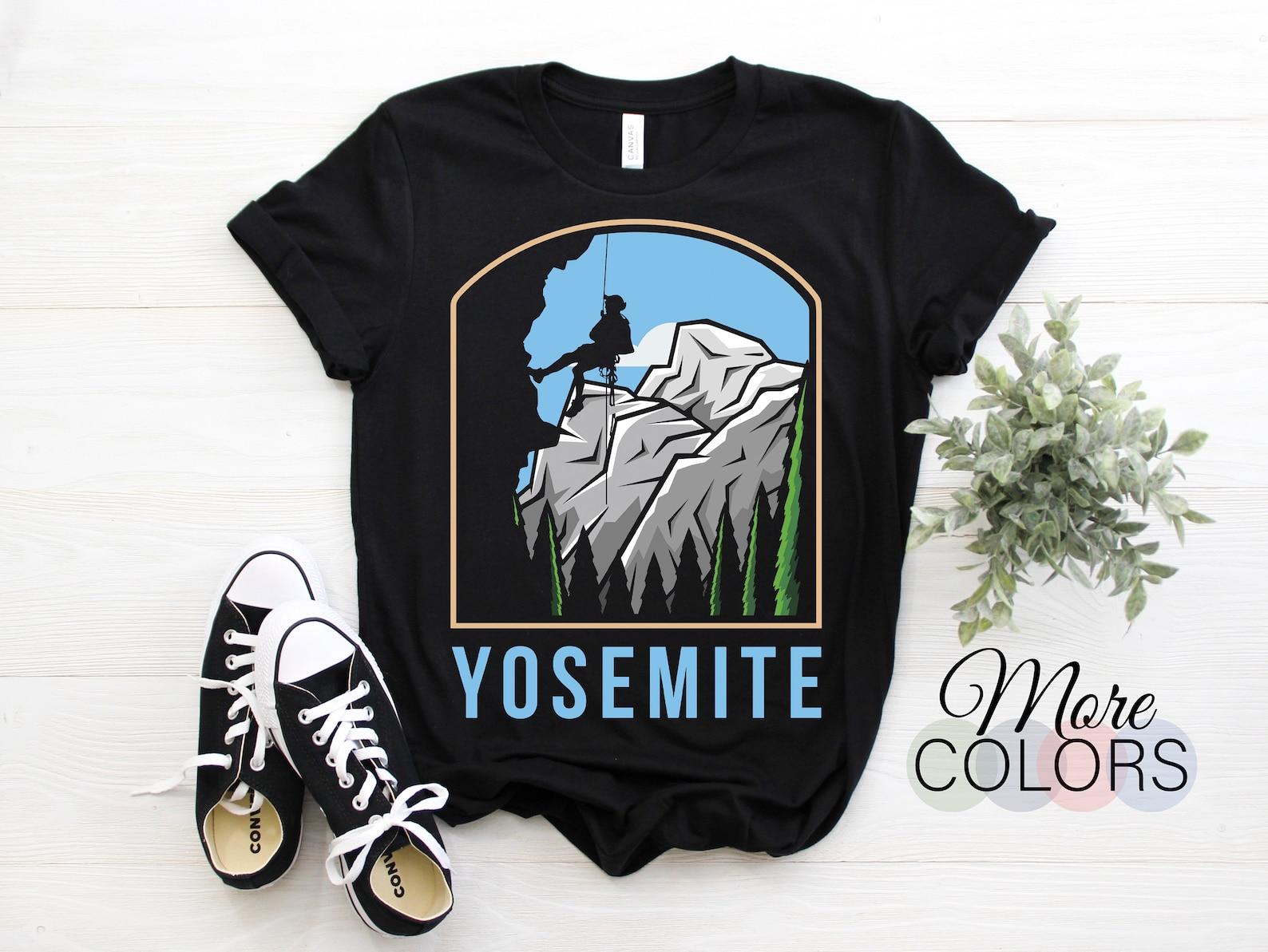 Yosemite National Park US Vintage Climber T-Shirt, USA California Parks Climbing Lover Gift Camping Hiking Travel Souvenirs Birthday Present 100
