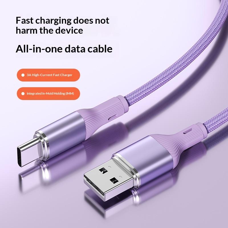 Fast Charging Data Cable USB Mobile Phone Data Cable Type-C for Car Fast Charging Data Transfer Colorful Precision Weaving