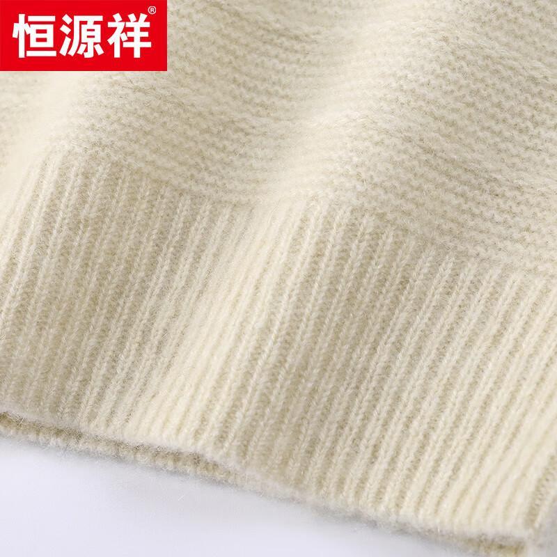 Hengyuanxiang 100% Cashmere Round Neck Thick Sweater