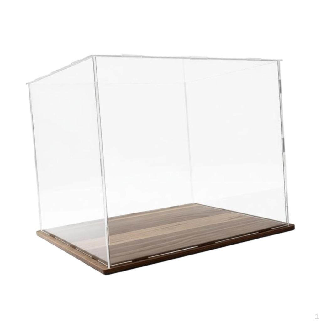 Acrylic Display Case Figures Storage Box Collection with Base Dustproof Installation