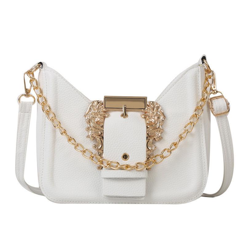 Trendy Street Style Small Square Bag 2023 Summer New Chain Shoulder Crossbody Bag белый
