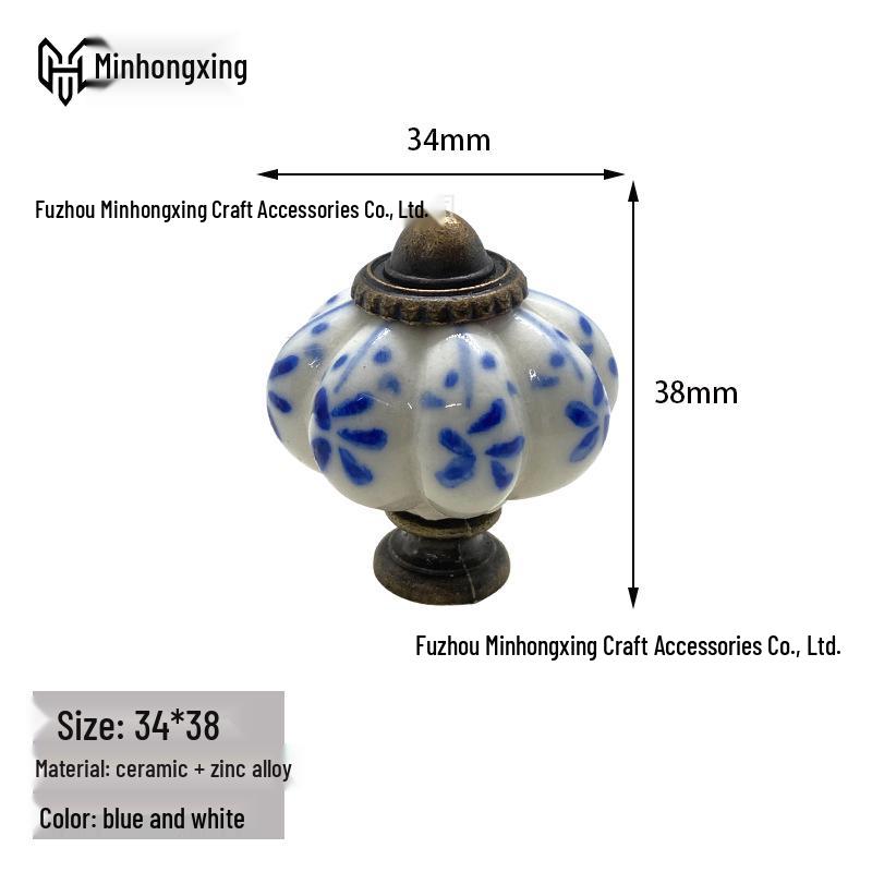 Hand-Painted Ceramic Floral Pumpkin Drawer Handle 