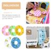 NOLITOY 5-Pack Miniature Duck Inflatable Rings, Dollhouse Decorations, Small Swimming Rings, Model Party Lightweight Plastic