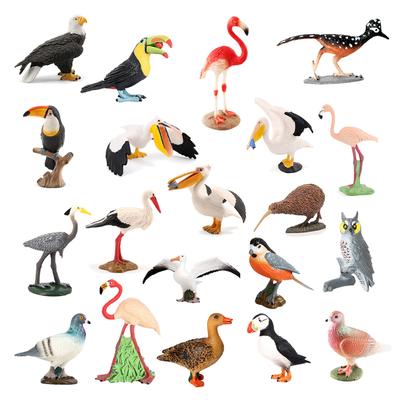 Plastic Peacock Phoenix Mallard Turkey Toucan Kiwi Bird Stork Model Toy Forest Animals Action Figure Animal Figurines Kids Gifts