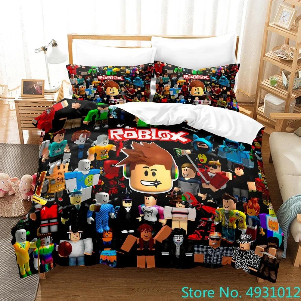 3D Cartoon Minecraft Duvet Cover for kids,Game Simulated World Bedding Set,Duvet Cover Pillowcases with Zipper Youth Kids Gift
