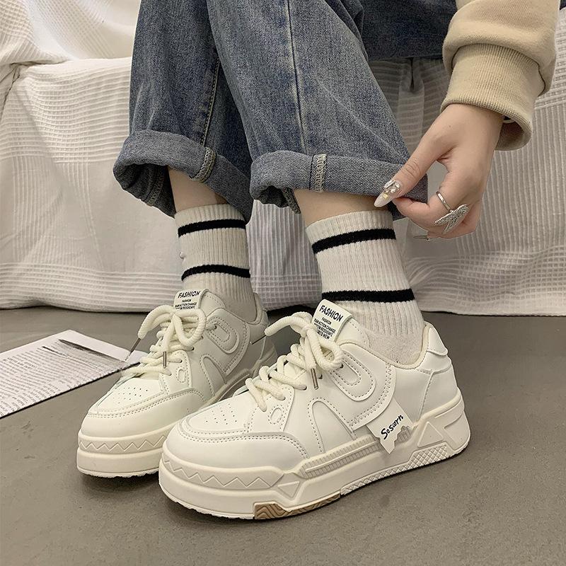 Thick-soled Color Matching Little White Shoes Autumn New Niche Students Versatile Casual Board Shoes Women