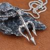 Vintage Poseidons Trident Pendant for Men Trident of Shiva Stainless Steel Warrior Spear Necklace Woman Jewelry Gifts