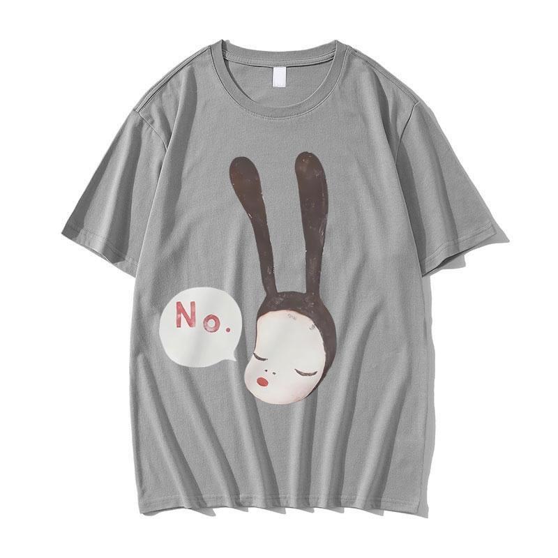 Summer Unisex Fashion Art Aesthetic Trend T-shirt Men's Casual T Shirts Yoshitomo Nara Bunny Girl No Graphic Tshirt
