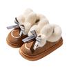 Snow Boots Women's High-end Rabbit Ears Bow Cotton Shoes Winter Velvet Outer Wear Couple Slippers Women's Platform Confinement Shoes